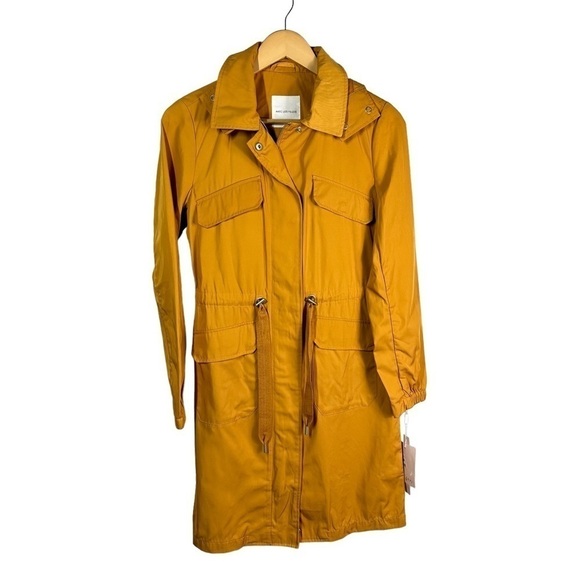 Avec Les Filles Hooded Anorak Jacket Size XS Mustard - Picture 3 of 13